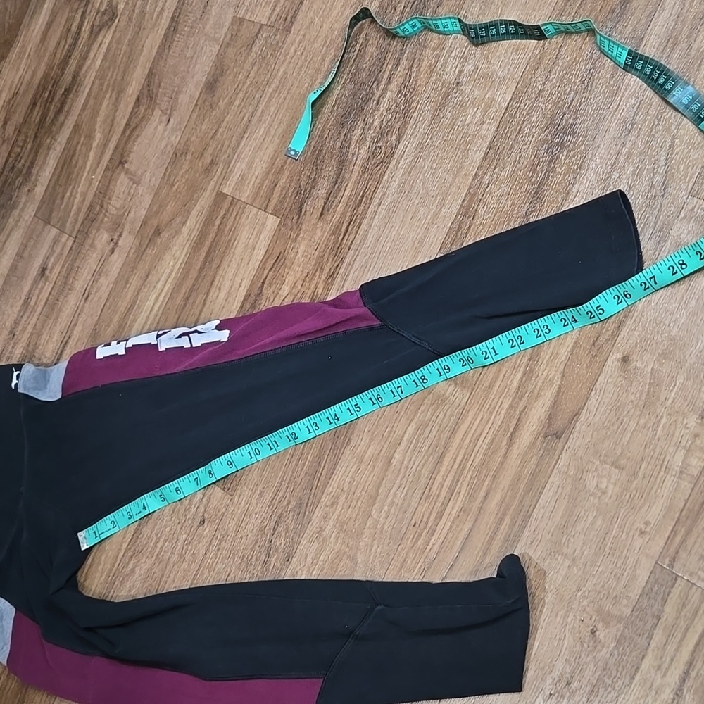 VS PINK MAROON/BLACK/GREY COLORBLOCKED YOGA PANTS SIZE XS - Picture 10 of 11